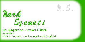 mark szemeti business card